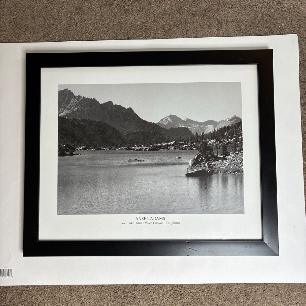Ansel Adams Rac Lake Kings River Canyon Framed Print Trees Bushes Mountains
